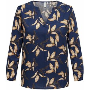 Bedrukte blouse, lange mouwen ONLY CARMAKOMA. Viscose materiaal. Maten 42 FR - 40 EU. Blauw kleur