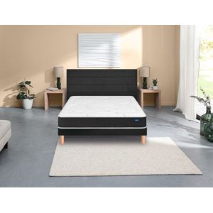 Ensemble matras mousse HR Recovery + bedbodem BULTEX. Multiplex materiaal. Maten 90 x 200 cm. Wit kleur