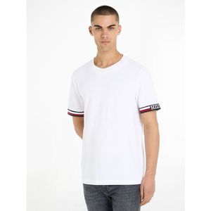 T-shirt met ronde hals en gekleurde stroken TOMMY HILFIGER. Katoen materiaal. Maten XL. Wit kleur