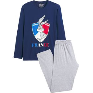 Pyjama Looney Tunes France LOONEY TUNES. Katoen materiaal. Maten XXL. Blauw kleur