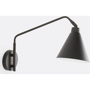 Wandlamp in metaal met verstelbare arm, Hiba LA REDOUTE INTERIEURS. Metaal materiaal. Maten één maat. Zwart kleur