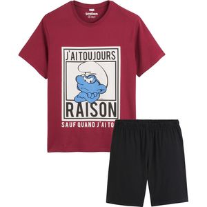 Pyjashort Smurfen SCHTROUMPFS. Katoen materiaal. Maten L. Rood kleur