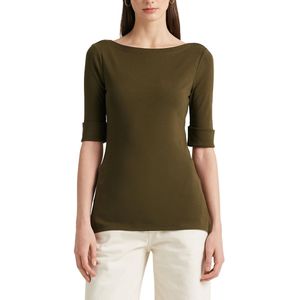 T-shirt met boothals en korte mouwen LAUREN RALPH LAUREN. Katoen materiaal. Maten L. Groen kleur