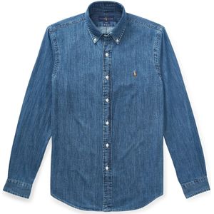 Slim jeanshemd POLO RALPH LAUREN. Katoen materiaal. Maten S. Blauw kleur