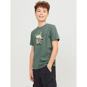 T-shirt met korte mouwen JACK & JONES JUNIOR. Katoen materiaal. Maten 16 jaar - 174 cm. Groen kleur