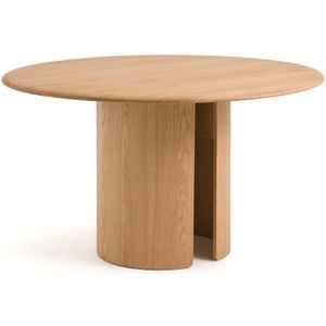 Ronde tafel in eik, Sculpta AM.PM. Hout materiaal. Maten 6 personen. Kastanje kleur