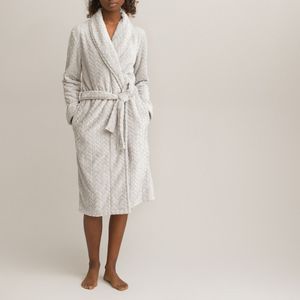 Kamerjas in fleece tricot met reliëf LA REDOUTE COLLECTIONS. Fleece tricot materiaal. Maten 38/40 FR - 36/38 EU. Grijs kleur