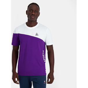 T-shirt ronde hals colorblock LE COQ SPORTIF. Katoen materiaal. Maten S. Violet kleur