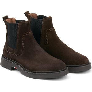 Boots chelsea in suèdeleer TOMMY HILFIGER. Leer materiaal. Maten 43. Kastanje kleur