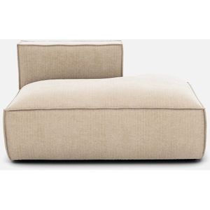 Loungebank, rechts, vintage fluweel, Seven LA REDOUTE INTERIEURS. Geribd fluweel materiaal. Maten rechterhoek. Beige kleur