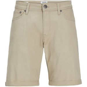 Slim bermuda in stof met 5-pockets, Jjirick JACK & JONES. Katoen materiaal. Maten M. Beige kleur