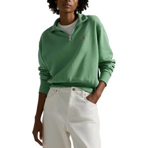 Sweater met kraag en rits, logo op de borst POLO RALPH LAUREN. Katoen materiaal. Maten L. Groen kleur