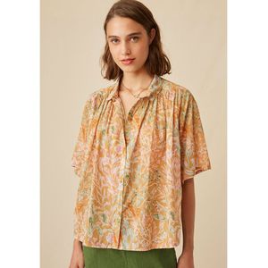 Blouse met bloemenprint en korte mouwen HARRIS WILSON. Katoen materiaal. Maten 2(M). Geel kleur