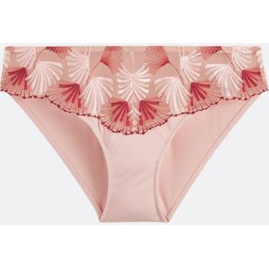 Slip van microvezel en geborduurde tule, AZALEE ANNE WEYBURN. Tule materiaal. Maten 38 FR - 36 EU. Roze kleur