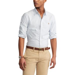 Gestreept oxford hemd, slim model POLO RALPH LAUREN. Katoen materiaal. Maten XL. Wit kleur