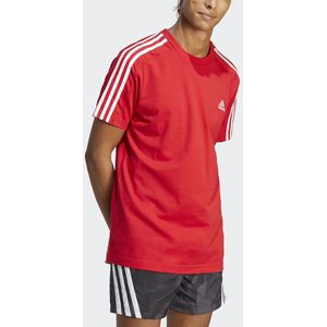 T-shirt met 3 stripes Essentials ADIDAS SPORTSWEAR. Katoen materiaal. Maten XXL. Rood kleur