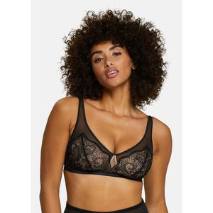 Bustier zonder beugels Serena SANS COMPLEXE. Kant materiaal. Maten XXL. Zwart kleur