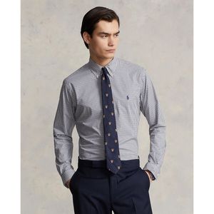 Aansluitend hemd in geruit popeline POLO RALPH LAUREN. Katoen materiaal. Maten XS. Grijs kleur