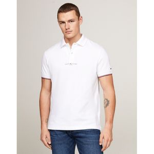 Rechte polo Tommy Logo met biesje TOMMY HILFIGER. Katoen materiaal. Maten M. Wit kleur