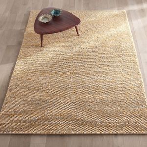 Wollen tapijt, handgeweven, Makehta AM.PM. Wol materiaal. Maten 160 x 230 cm. Geel kleur