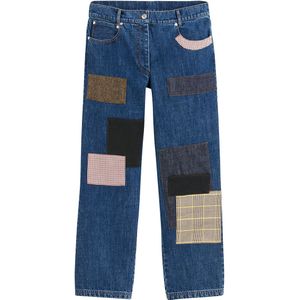 Rechte jeans met patchwork JULIE DE LIBRAN x LA REDOUTE. Denim materiaal. Maten 44 FR - 42 EU. Blauw kleur