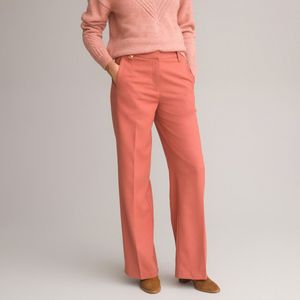 Wijde broek, flanel spirit ANNE WEYBURN. Polyester materiaal. Maten 54 FR - 52 EU. Roze kleur