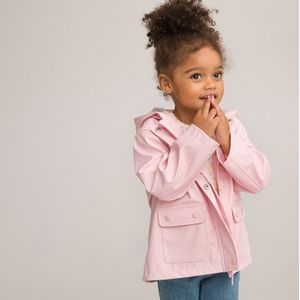 Parka in rubber met kap LA REDOUTE COLLECTIONS. Polyester materiaal. Maten 18 mnd - 81 cm. Roze kleur