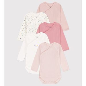 Set van 5 rompers in katoen PETIT BATEAU. Katoen materiaal. Maten 0 mnd - 50 cm. Wit kleur