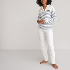 Pyjama in fleecetricot, gestreept shirt LA REDOUTE COLLECTIONS. Katoen materiaal. Maten 38/40 FR - 36/38 EU. Andere kleur