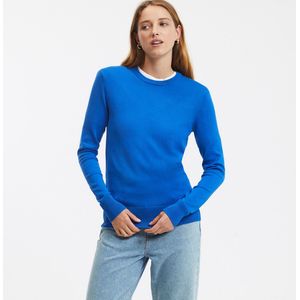 Basic trui, lange mouwen LA REDOUTE COLLECTIONS. Viscose materiaal. Maten XXL. Blauw kleur