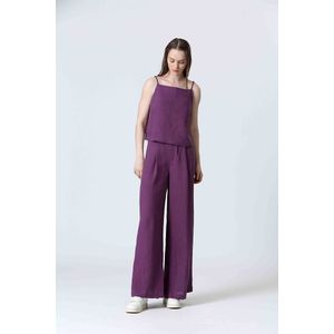 Broek met wijde pijpen SEE U SOON. Viscose materiaal. Maten 38 FR - 36 EU. Violet kleur