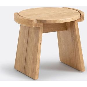 Mini kruk, massief eik, Tibet LA REDOUTE INTERIEURS. Hout materiaal. Maten één maat. Beige kleur