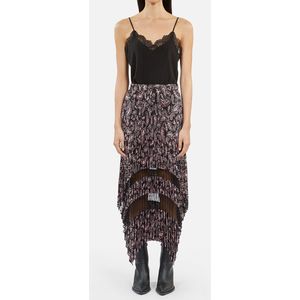 Asymmetrische midi rok THE KOOPLES. Polyester materiaal. Maten 2(M). Zwart kleur