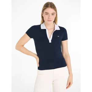 Polo met korte mouwen, contrasterende kraag TOMMY JEANS. Katoen materiaal. Maten M. Blauw kleur