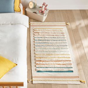Handgeweven tapijt, voor kinderen, in biologisch katoen, Tomulo AM.PM. Katoen materiaal. Maten één maat. Multicolor kleur