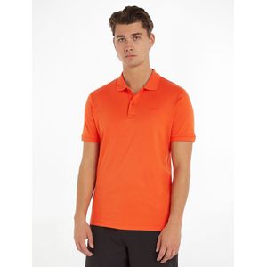 Polo, slim, korte mouwen CALVIN KLEIN. Katoen materiaal. Maten XL. Oranje kleur