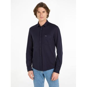 Hemd in zacht katoen, slim model met borstzak CALVIN KLEIN. Katoen materiaal. Maten XL. Blauw kleur