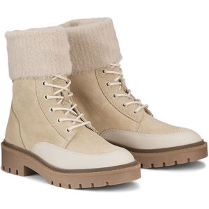 CALVIN KLEIN JEANS - Combat Boots - Beige - Suèdeleer
