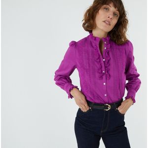 Romantische blouse Signature in katoen LA REDOUTE COLLECTIONS. Katoen materiaal. Maten 46 FR - 44 EU. Violet kleur