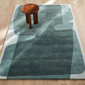 Tapiit in lyocell en wol, handgemaakt, Caldera AM.PM. Wol materiaal. Maten 200 x 290 cm. Groen kleur