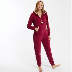 Onesie in fleecetricot SO'HOME. Fleece tricot materiaal. Maten 46/48 FR - 44/46 EU. Rood kleur