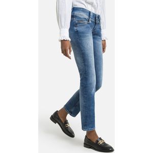 Jeans met dubbele rij knopen en lage taille VENUS PEPE JEANS. Denim materiaal. Maten Maat 28 (US) - Lengte 32. Blauw kleur