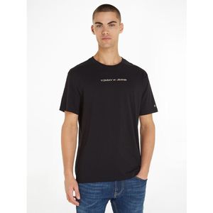 Recht T-shirt met geborduurd logo TOMMY JEANS. Katoen materiaal. Maten XXL. Zwart kleur