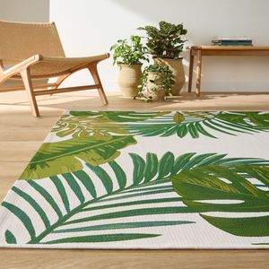 Plat geweven tapijt voor binnen en buiten, Mokoa LA REDOUTE INTERIEURS. Polypropyleen materiaal. Maten 206 x 290 cm. Groen kleur