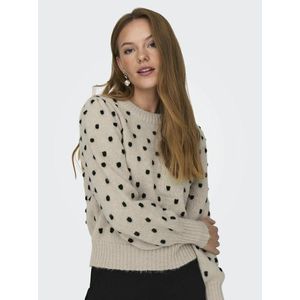 Trui met stippen en lange mouwen JDY. Polyester materiaal. Maten L. Beige kleur