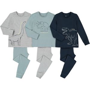 Set van 3 pyjama's in katoen, dinosaurus motief LA REDOUTE COLLECTIONS. Katoen materiaal. Maten 10 jaar - 138 cm. Blauw kleur