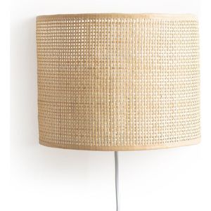 Wandlamp in gevlochten rotan, Dolkie LA REDOUTE INTERIEURS. Rotan materiaal. Maten één maat. Beige kleur