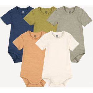 Set van 5 rompertjes met korte mouwen LA REDOUTE COLLECTIONS. Katoen materiaal. Maten 2 jaar - 86 cm. Andere kleur