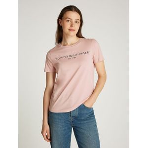 T-shirt met ronde hals en korte mouwen TOMMY HILFIGER. Katoen materiaal. Maten L. Roze kleur