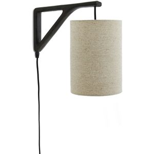 Wandlamp met kap in dik linnen Jakomé AM.PM. Stof materiaal. Maten één maat. Kastanje kleur